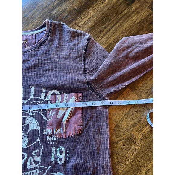 Tranquility Mayhem Pink Burnout Thermal Long Sleeve Men's Top Size Medium - Picture 7 of 8